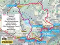 Mapa Tatr z zaznaczonymi szlakami, w tym najłatwiejszy szlak na Krzyżne przez Murowaniec, Kozi Wierch i Zadni Granat.