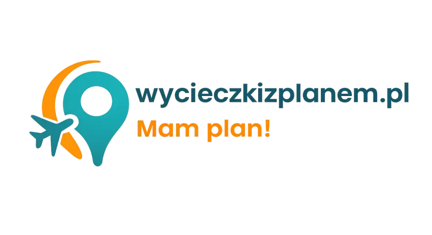Logo z samolotem i pinezką, obok tekst "wycieczkizplanem.pl Mam plan!". To aplikacja do planowania podróży.